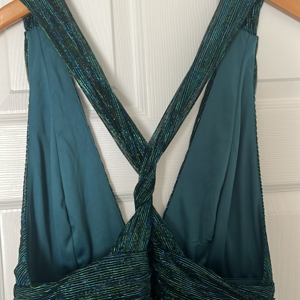 Lulus green and blue metallic maxi - Picture 7 of 7